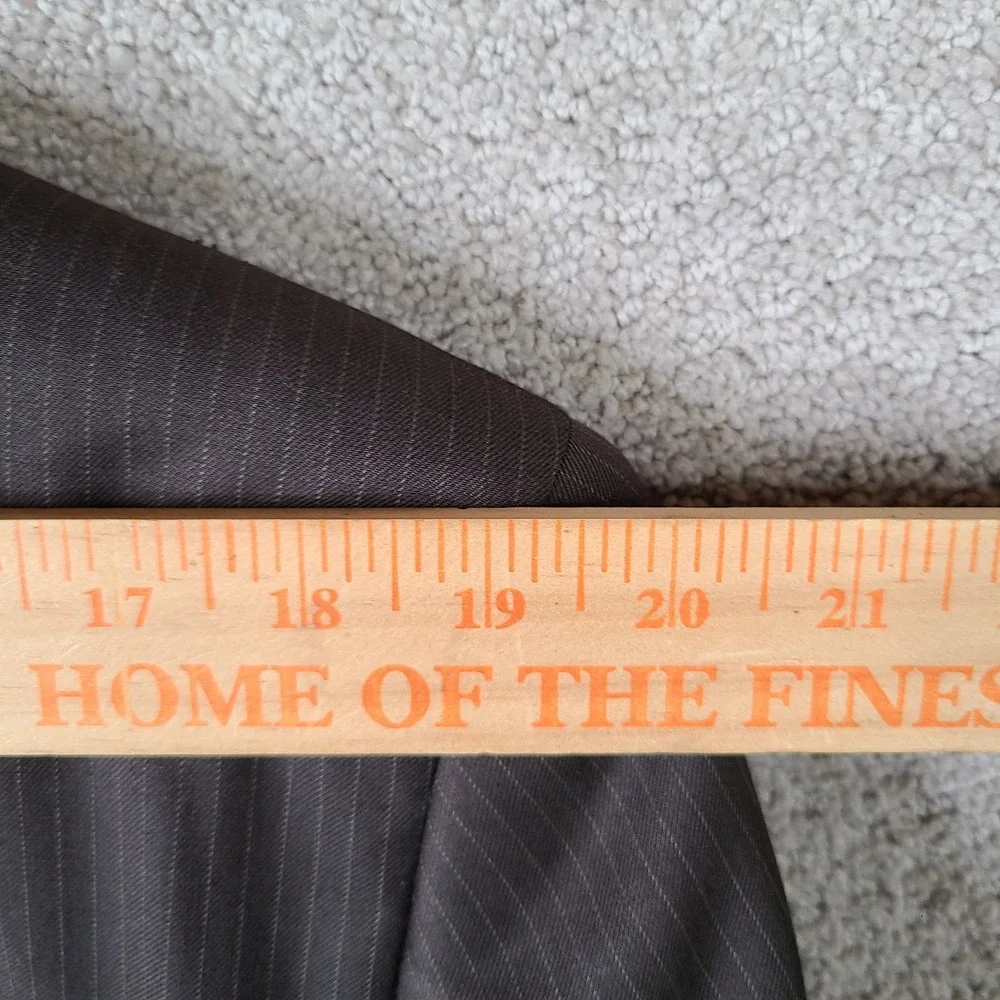 Evan Picone Jacket‎ Mens 42L Brown Striped Blazer Poly Blend 2 Button Suit Coat